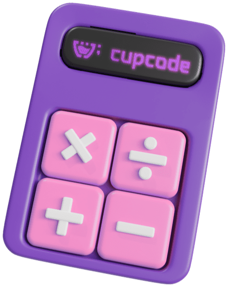 Uma calculadora roxa da cupcode